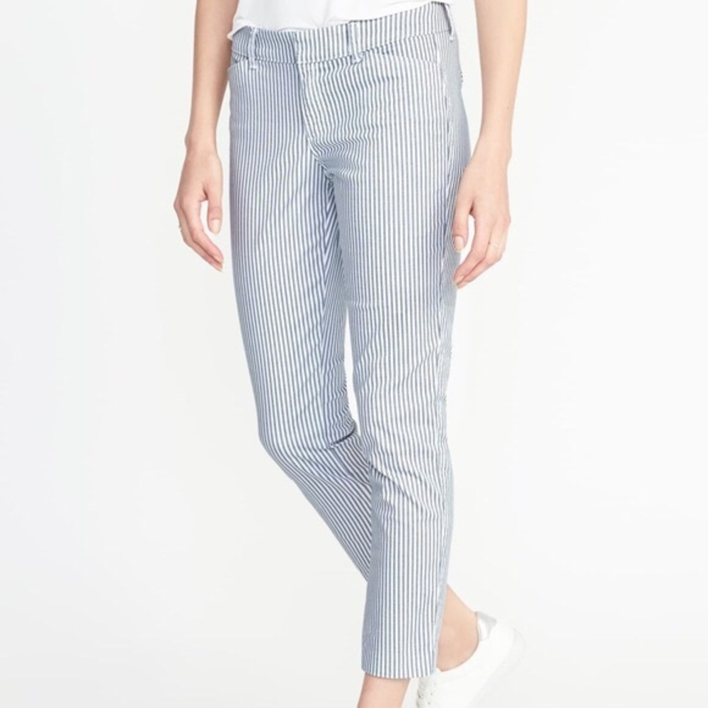 Blue & White Striped Old Navy Pixie Pants